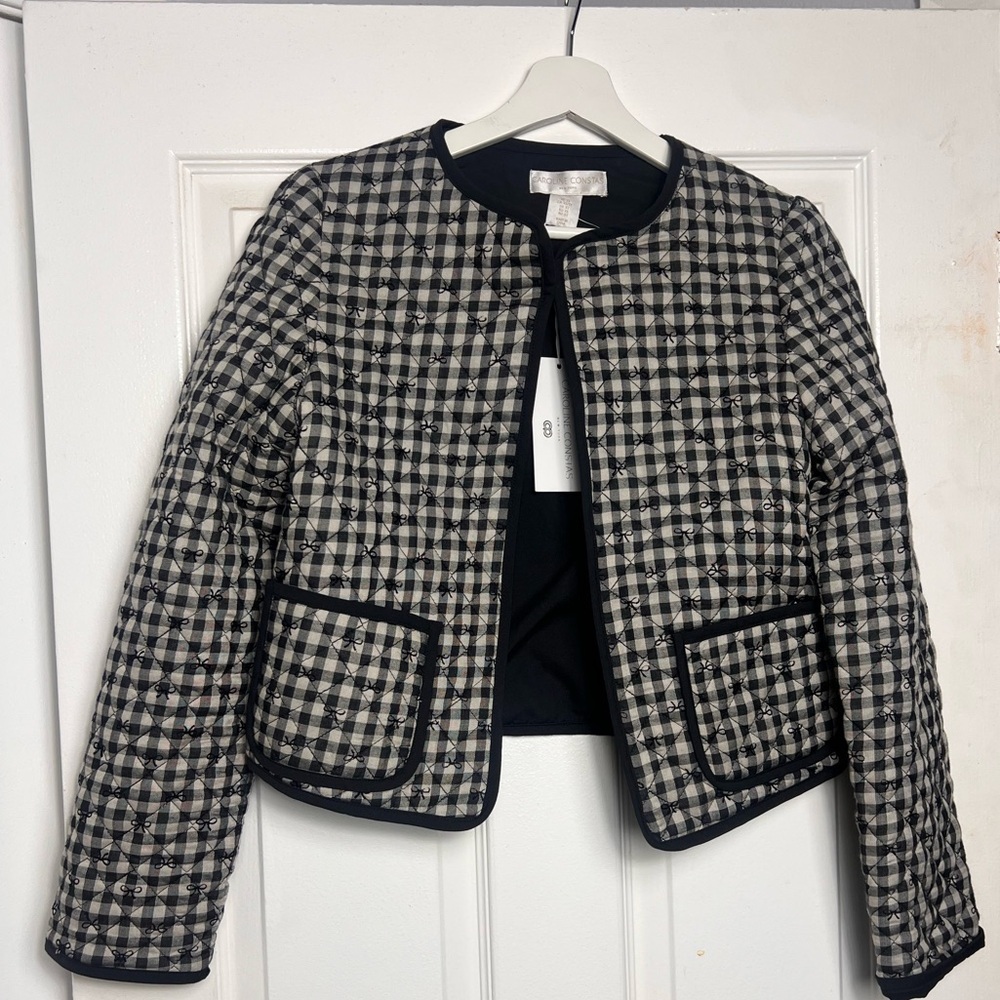 NWT Caroline Constas Quilted Checkered Jacket